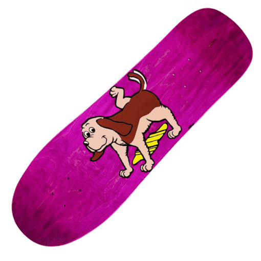 Prime Heritage Pissing Dog "Signed" Pink Skateboard Deck 9.5"