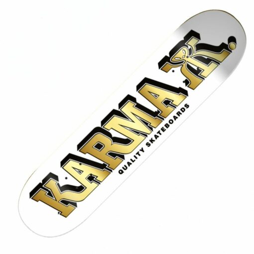 Karma Kizla White & Gold Skateboard Deck