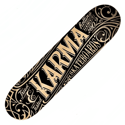 Karma Zoltar Black on Veneer Skateboard Deck