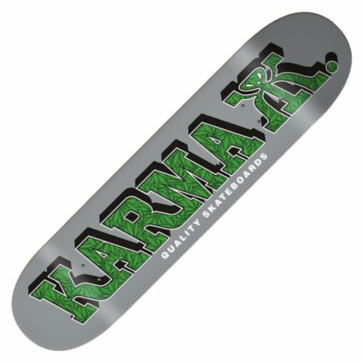 Karma Kizla Silver & Green 420 Skateboard Deck