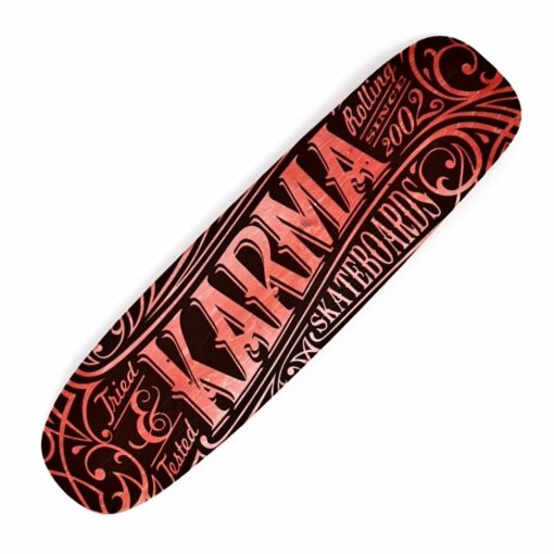 Karma Zoltar 8.7" Shaped Black on Red Skateboard Deck