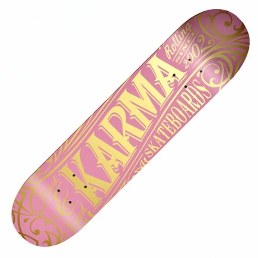 Karma Zoltar Pink on Gold Skateboard Deck