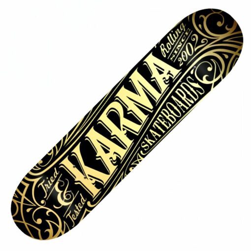 Karma Zoltar Black on Gold Skateboard Deck