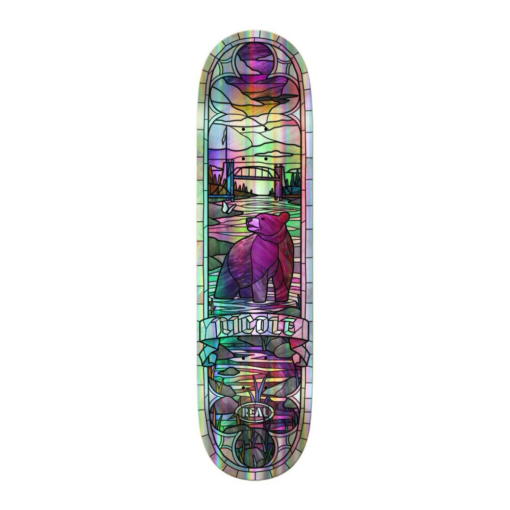 Real Nicole Hause Cathedral Holographic Rainbow Foil 8.38" Skateboard Deck