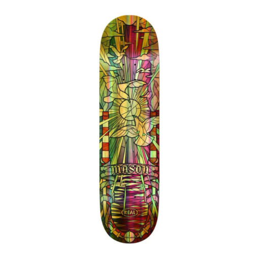 Real Mason Silva Cathedral Holographic Gold Foil 8.25" Skateboard Deck