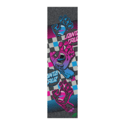 MOB Grip Santa Cruz Screaming Hand Purple Checkerboard Skateboard Griptape
